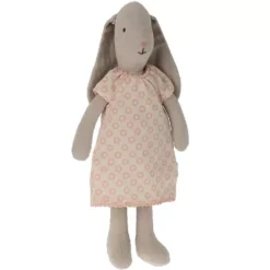 Maileg Knuffelkonijn Nachtjapon Roze Bloemen - Maat 1 - 22 Cm