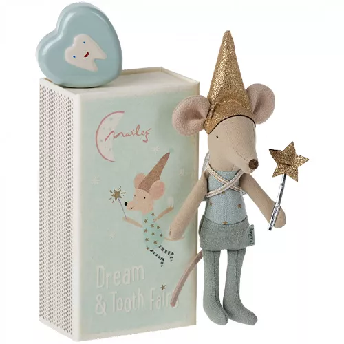 Maileg Knuffelmuis Grote Broer - Tandenfee Met Tandendoosje - Blauw - 12 Cm 3 Maileg Knuffelmuis Grote Broer - Tandenfee Met Tandendoosje - Blauw - 12 Cm