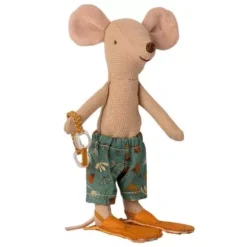 Maileg Knuffelmuis Grote Broer - Strandhokje - 15 Cm -Maileg Winkel maileg knuffelmuis grote broer strandhut2 1