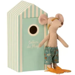 Maileg Knuffelmuis Grote Broer - Strandhokje - 15 Cm