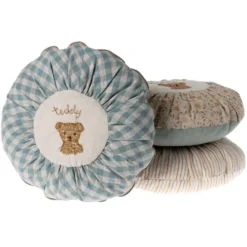 Maileg Kussen Teddy Geruit - Ø 26 Cm -Maileg Winkel maileg kussen rond teddy