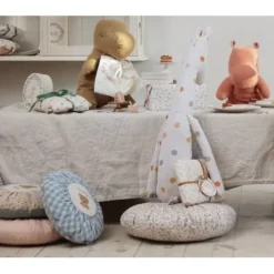 Maileg Kussen Teddy Geruit - Ø 26 Cm -Maileg Winkel maileg kussen rond teddy1 1