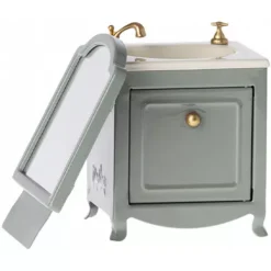 Maileg Poppenhuis Wastafel Met Spiegel - Dark Mint - 14,5 Cm -Maileg Winkel maileg poppenhuis wastafel met spiegel dark mint 14 5 cm 3