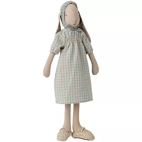 Maileg Poppenkleding Geruite Jurk Met Hoedje - Knuffelkonijn - Maat 3 - Afbeelding 2