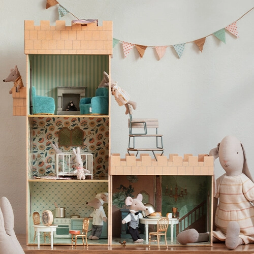 Maileg Poppenhuis Open Haard - Off White - Afbeelding 3